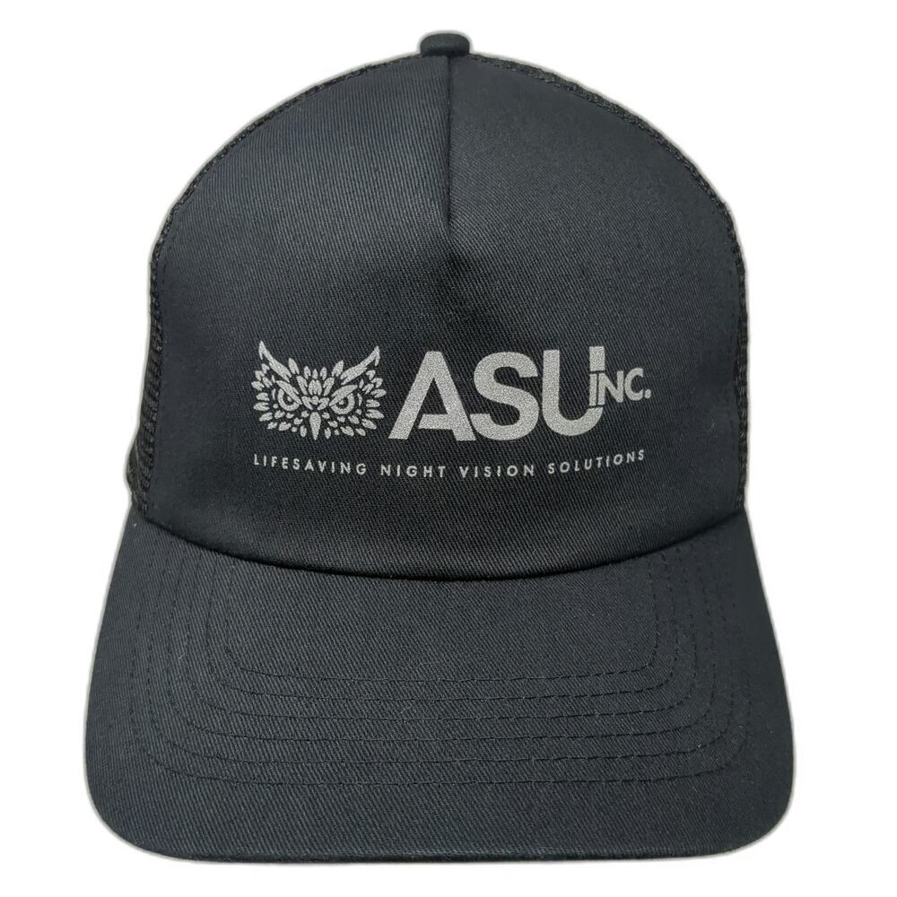 Otto Black Trucker Hat One Size ASU Inc Lifesaving Night Vision Solutions Owl